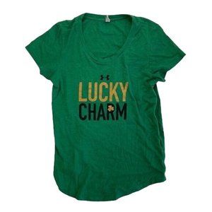Under Armour Green Charged Lucky Charm Shamrock Short Sleeve T-shirt Size SM/P